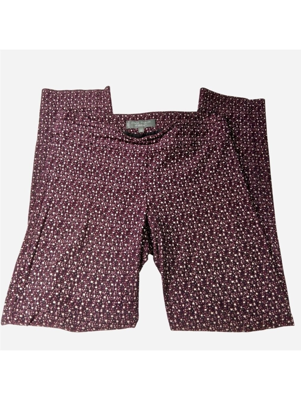 Erica Taylor Stitch Fix Pants S Small Maroon Abstract Dot Print Pull On Stretch